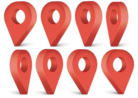 Premium Vector | Red realistic map pointer Location symbols vector set ...