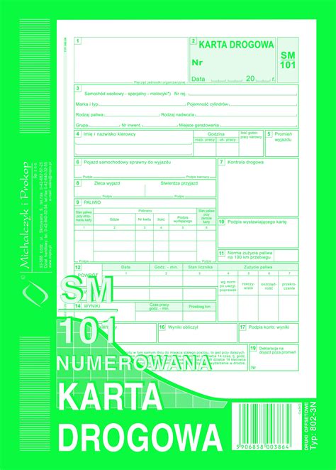 Karta Drogowa Samoch D Osobowy A Sm Numerow Cena