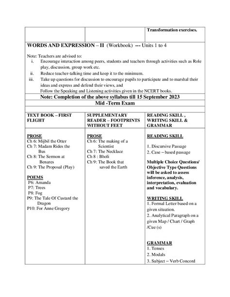 Edudel Syllabus Class 10 English 2024 Pdf Aglasem