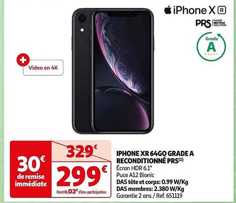 Promo Iphone Xr Go Grade A Reconditionn Prs Chez Auchan Icatalogue Fr