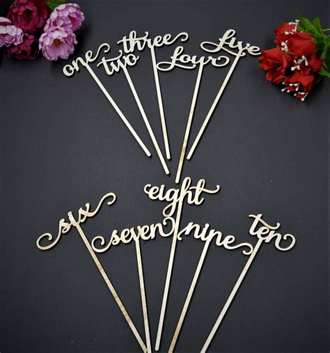 Wedding Table Numbers With Attached Stakes Wood Wedding Table Etsy