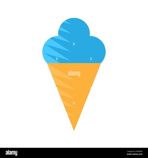 Icono De Helado Azul En Un Cono Sobre Un Fondo Blanco Aislado Imagen