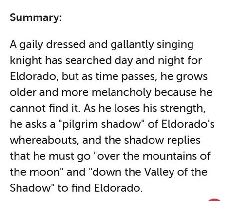 Eldorado Poem Summary And Analysis | Sitedoct.org