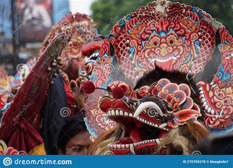 The Perform Of Barong Dance Barong Is One Of The Indonesian