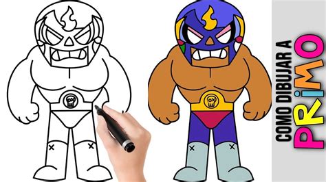 Como Dibujar A Primo De Brawl Stars ★ Dibujos Fáciles Para Dibujar Paso