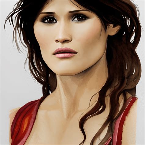 Watercolor Painting of Gemma Arterton As Tamina · Creative Fabrica