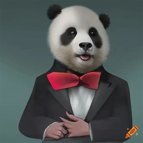 Panda Bear In A Classy Tuxedo On Craiyon