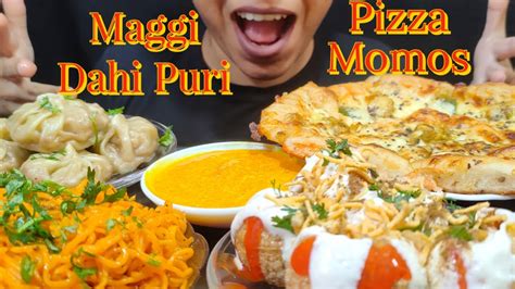 Asmr Maggi Masala Noodles Spicy Dahi Puri Chcken Momo Cheese Pizza