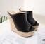 16cm Extreme High Heels Holz Optik Wedge Platform Sandalen 37