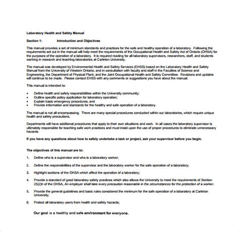 Free Health And Safety Manual Template Printable Templates