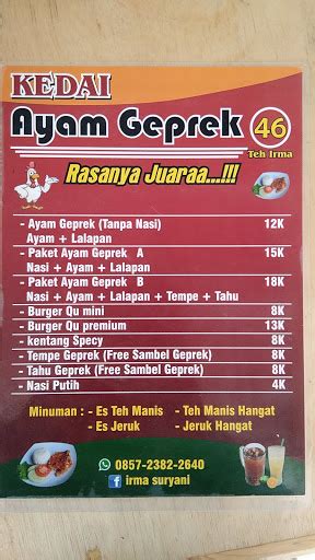 Detail Contoh Daftar Menu Ayam Geprek Koleksi Nomer 53