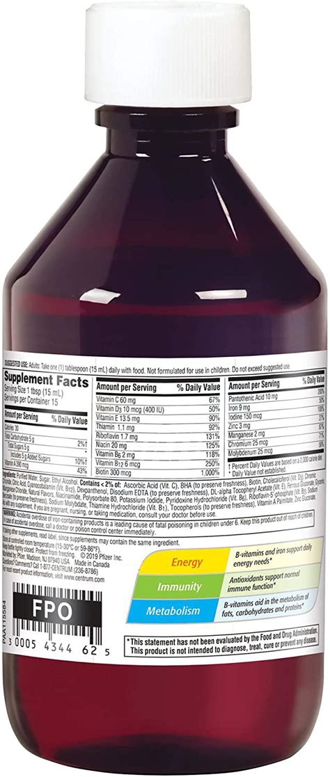 Centrum Liquid Multivitamin for Adults, Multivitamin/Multimineral Supp ...