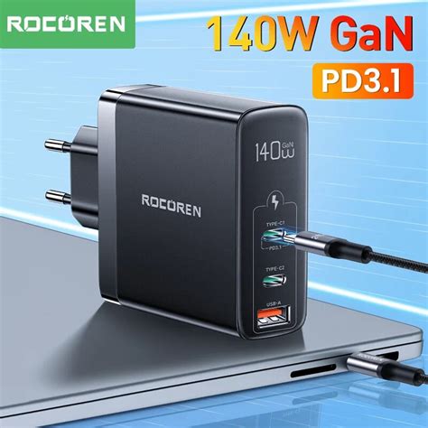 Rocoren W Gan Usb Type C Charger Pd Quick Charge Qc Fast