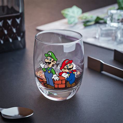 Super Mario Bros Whiskey Glass Mario And Luigi Wine Beer Perfect T Etsy