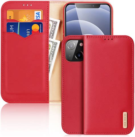 Dux Ducis Hivo Series Apple IPhone 13 Mini Hoesje RFID Book Case Rood