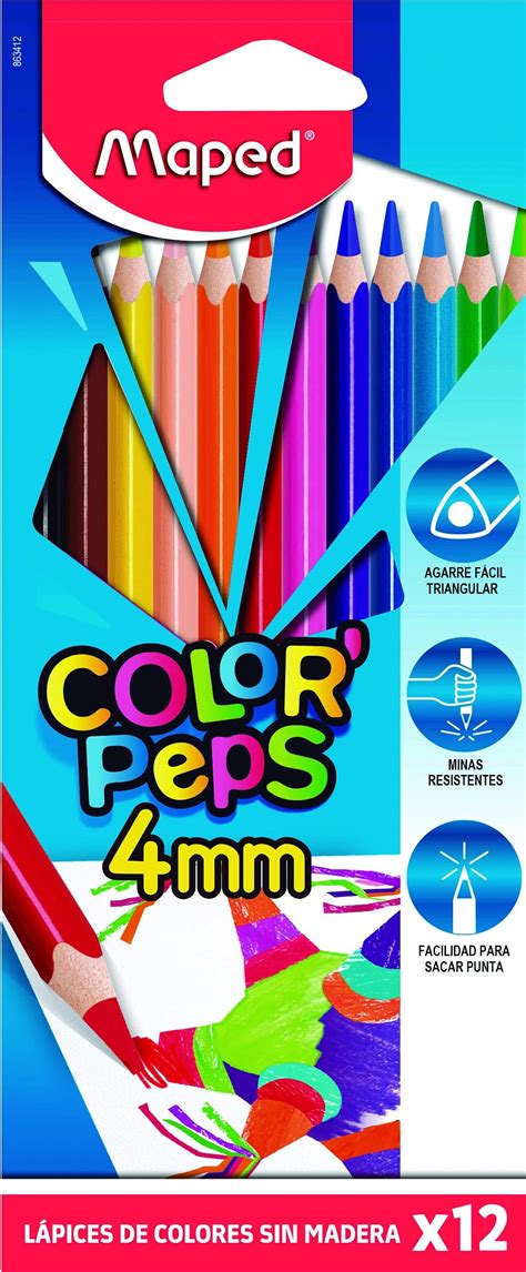 Maped Black Peps Lápiz de Grafito Triangular Mina Resistente Gris