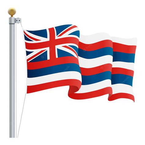 Premium Vector Waving Hawaii Flag Isolated On A White Background