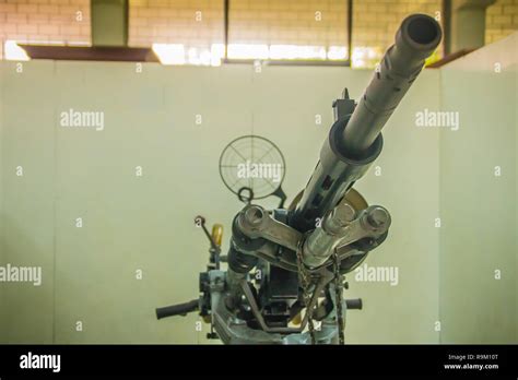 Vintage Old Mm Anti Aircraft Madsen Machine Cannon Was Produced By