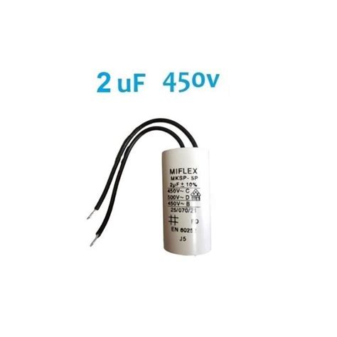 Condo condensateur permanent démarrage moteur 2MF 2µF 2uF 450V 10 a