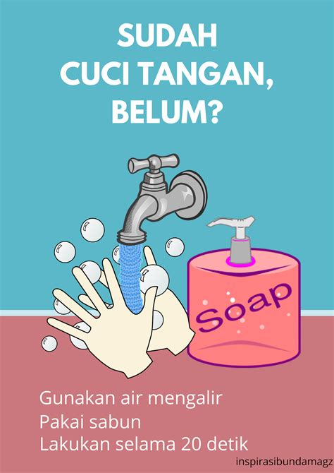 Poster Cuci Tangan Pakai Sabun Dan Air Mengalir