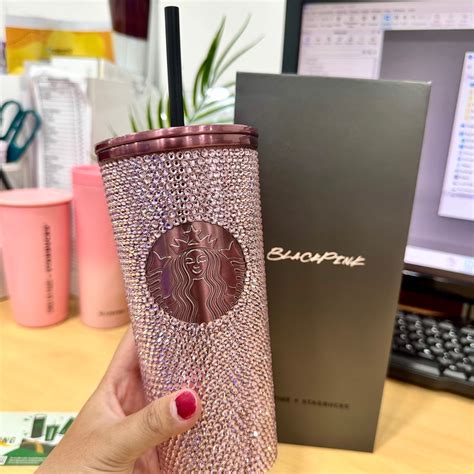 Blackpink Lisa Tumbler Rhinestone Rare Item Original Starbucks Official