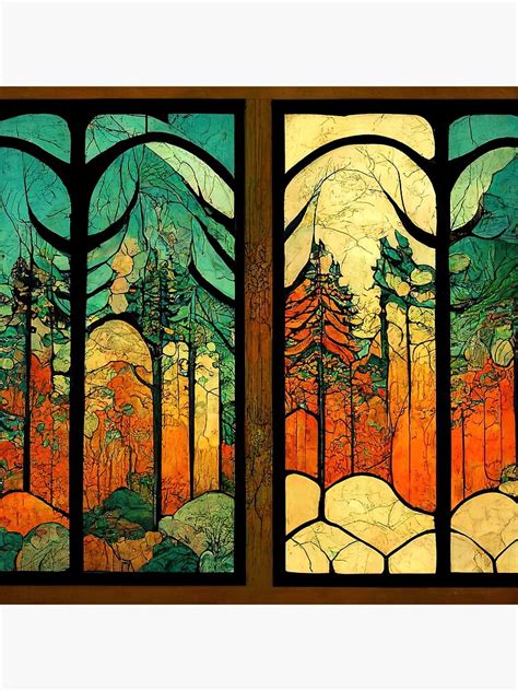 Forest Stained Glass 13 Abstract Ai Generated Art Poster For Sale By Meai Art Redbubble