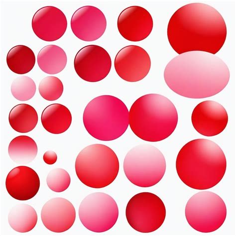 Red And Pink Color Scheme Vector Set White Background Isolated A High