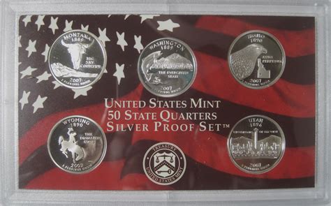 2007 United States Silver Proof Mint Set 50 State Quarters Good Ole Toms