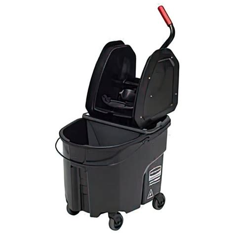 Rubbermaid 35 Quart Plastic Down Press Mop Bucket Black Hd Supply