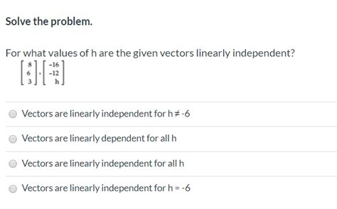 Solved Solve The Problem For What Values Of H Are The Given Chegg