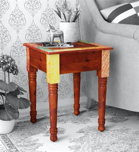 Buy Alankaar Solid Wood End Table In Honey Oak Finish At 31 OFF By