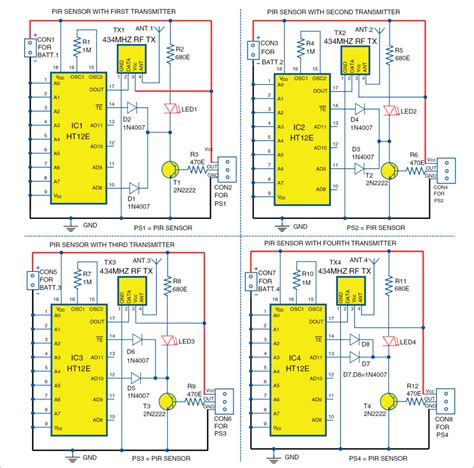 Pir Based Security System Circuit Diagram