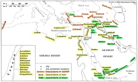 The Table Of Nations Ham Shem And Japheth Sons Of Noah Courtesy