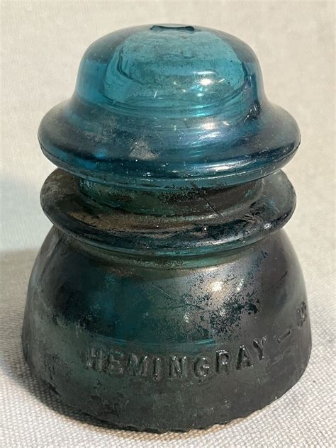 Blue Aqua Hemingray 42 Electrical Glass Insulator Usa V5110 Ebay