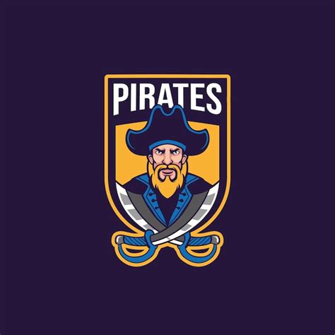 Premium Vector Pirate Head Mascot Logo With Two Sword