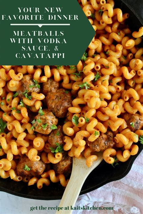 Homemade Meatballs With Vodka Sauce And Cavatappi Kait S Kitchen