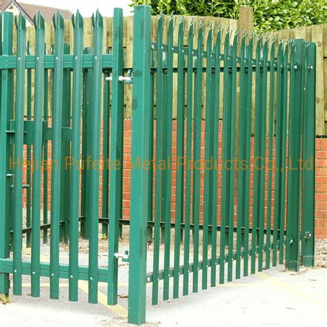 Green Powder Coated Security D Pale Steel Palisade Fence China D Pale