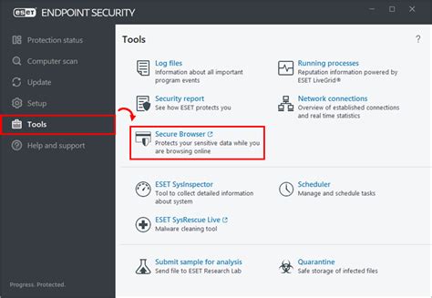 Kb Enable And Configure Secure Browser In Eset Endpoint Security