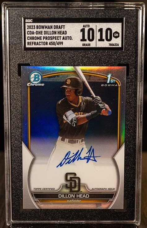 Dillon Head Bowman Draft Chrome Refractor Auto Rc Rookie