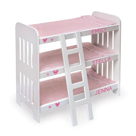 Badger Basket Triple Doll Bunk Bed With Ladder Bedding And Free