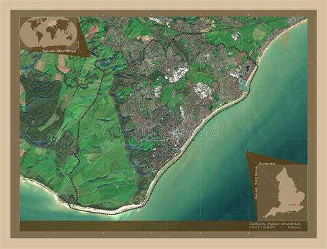 Eastbourne England Great Britain Low Res Satellite Labelled Stock