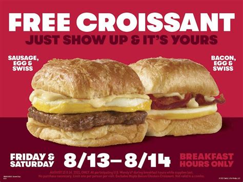 Wendy’s will give away free croissant breakfast sandwiches. Here’s how ...