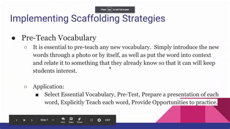 Scaffolding Strategies Youtube