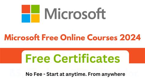 Microsoft Free Online Courses 2024 Free Certificates