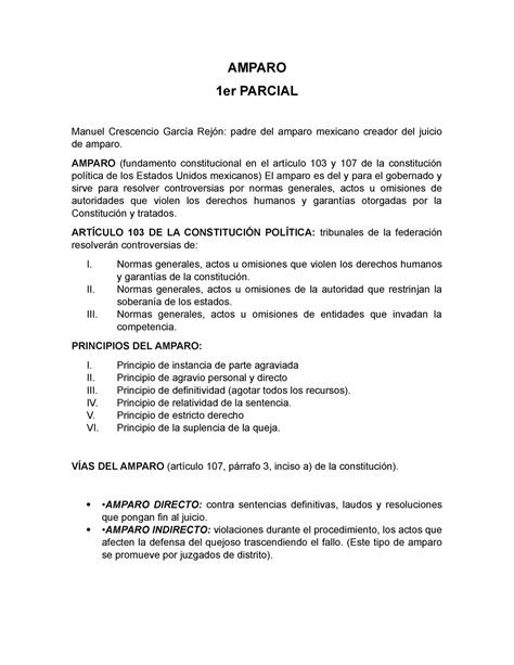 Amparo Guia Amparo 1er Parcial Manuel Crescencio García Rejón Padre