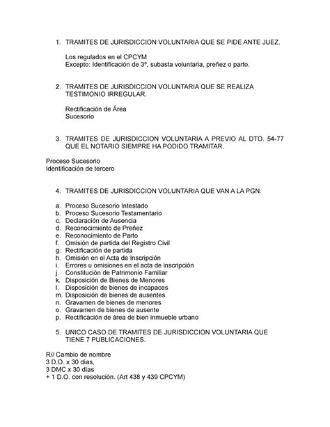 Jurisdicción Voluntaria questionario Derecho Notarial II UMG Studocu