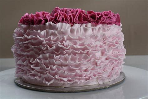 Pink Ruffle Cake Decorated Cake By Miriam Cakesdecor