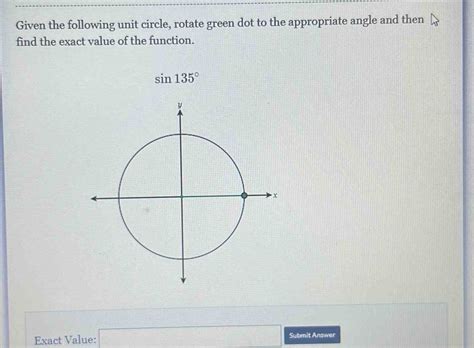 Solved Given The Following Unit Circle Rotate Green Dot To Algebra