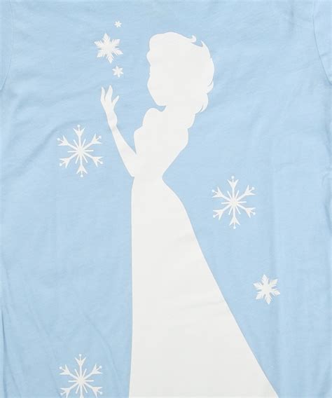 Womens Frozen Elsa Silhouette Snowflakes T Shirt