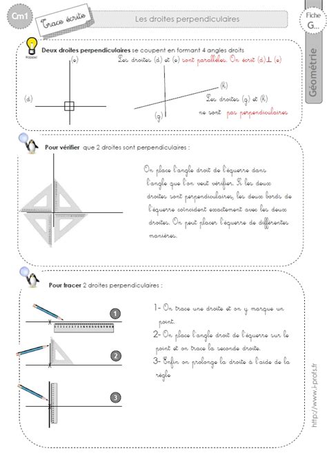 Exercices Reconnaitre Et Tracer Des Droites Perpendiculaires Cm Hot